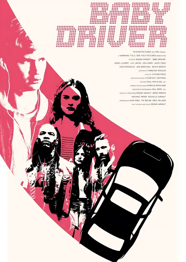 Baby Driver Grafik Afiş metal tablo