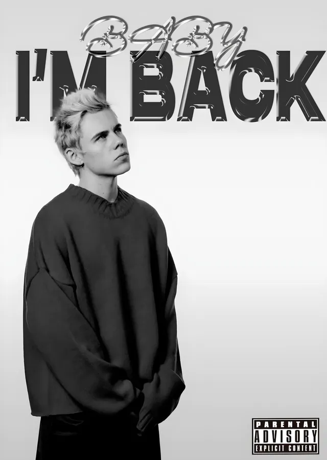 Baby I'm Back - Siyah Beyaz metal tablo