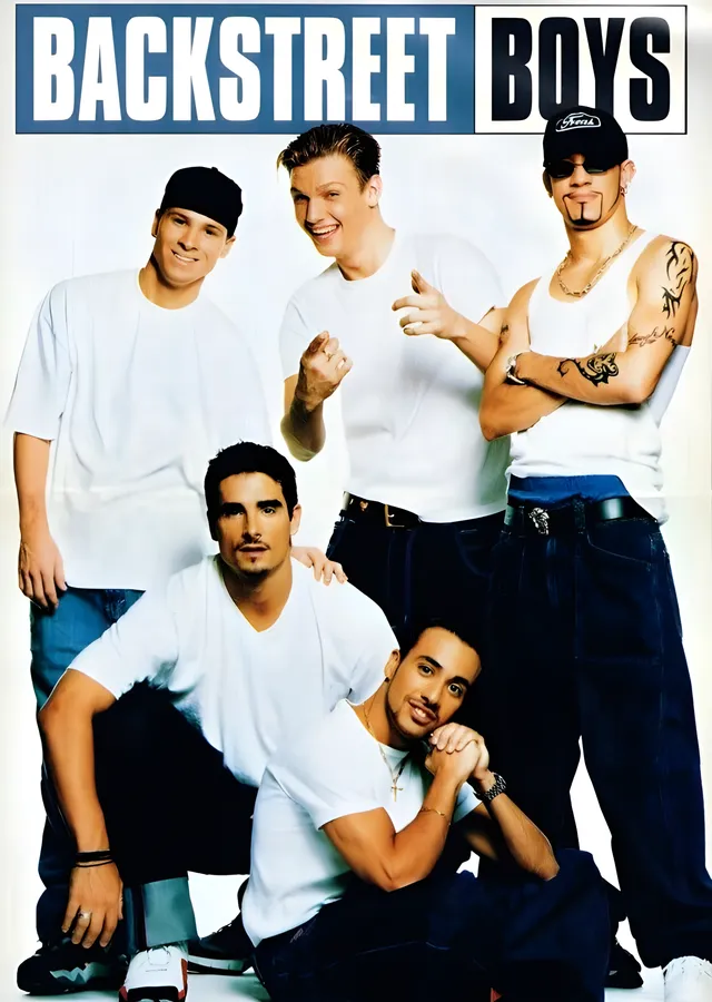 Backstreet Boys: Beyaz Tişört Kadrajı metal tablo