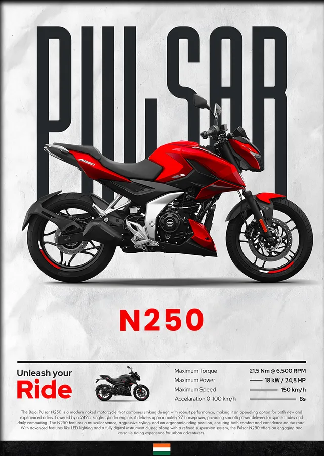 Bajaj Pulsar N250 metal tablo