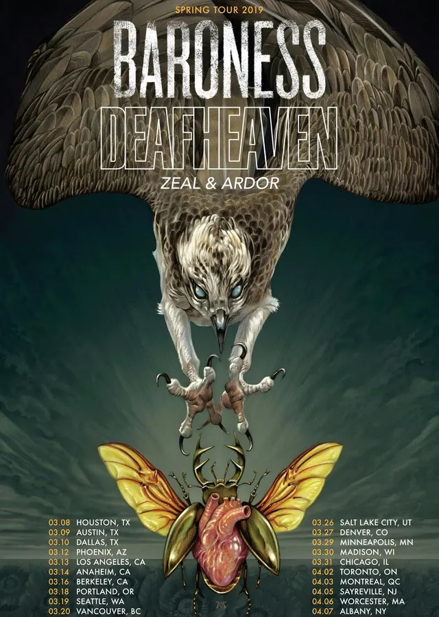 Baroness ve Deafheaven - Turne Afişi metal tablo