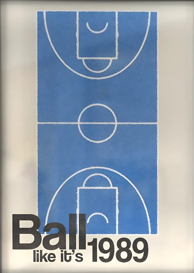 Basketbol Sahası: 1989 metal tablo