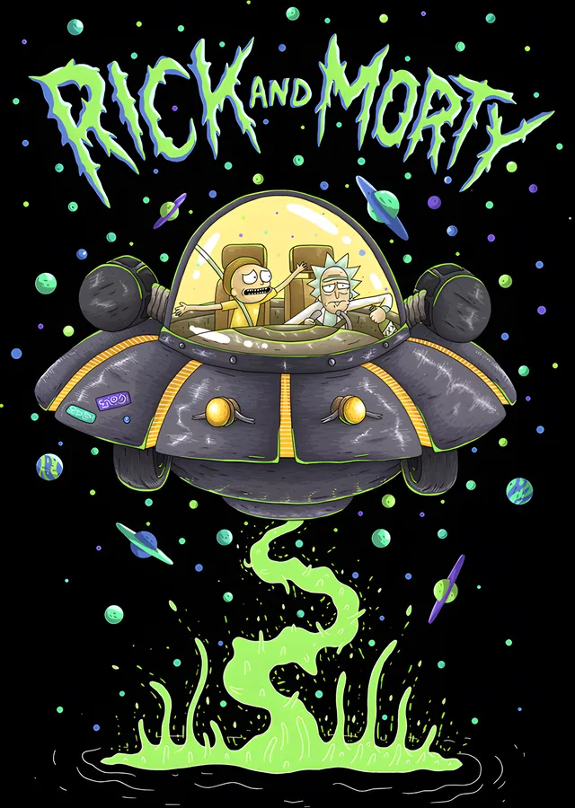 Rick and Morty metal tablo