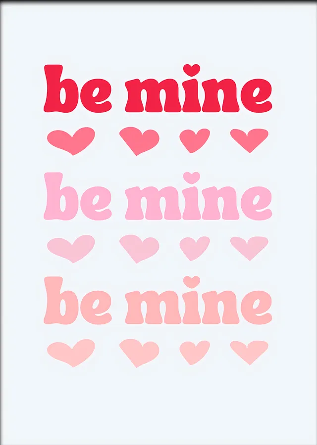 Be Mine Kalp Satırları metal tablo