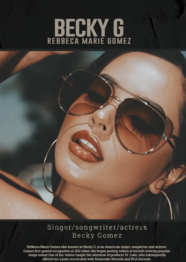 Becky G - Gözlüklü Portre metal tablo