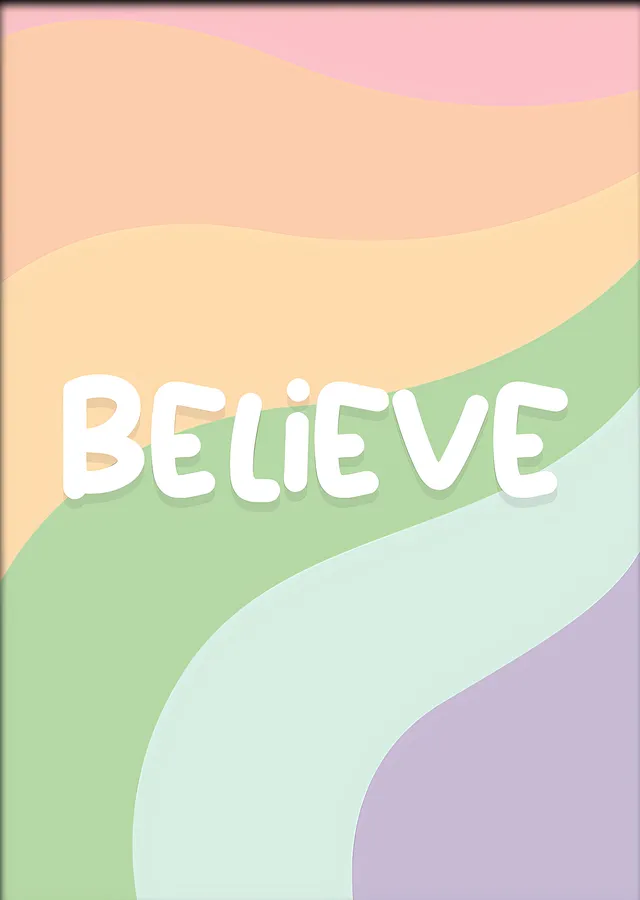 Believe Gökkuşağı Dalgaları metal tablo