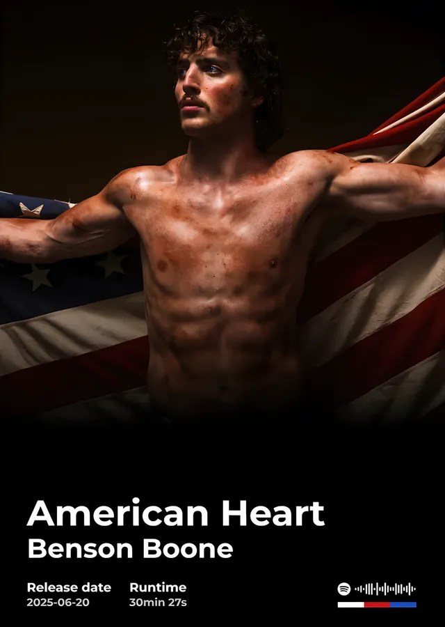 Benson Boone - American Heart Bayrak Karesi metal tablo