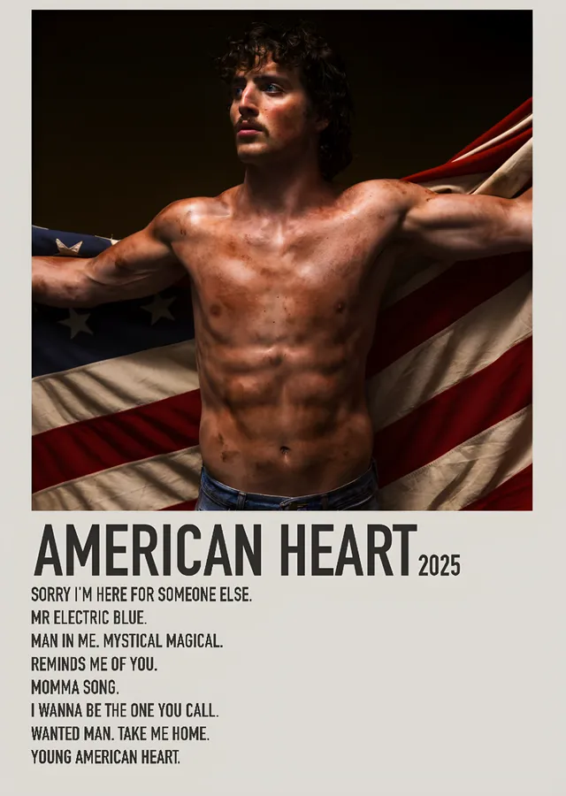 Benson Boone - American Heart Şarkı Listesi metal tablo