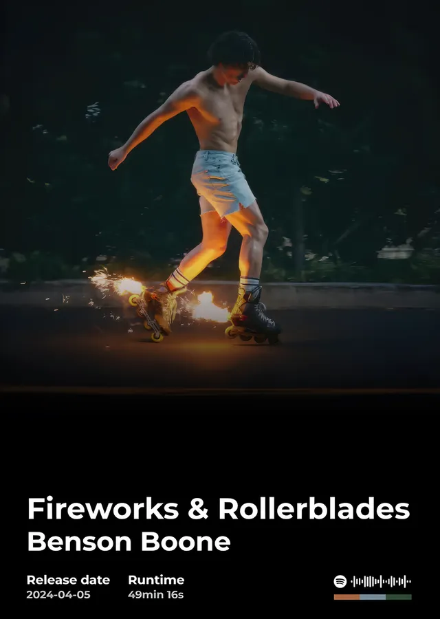 Benson Boone - Fireworks & Rollerblades Kapak Karesi metal tablo