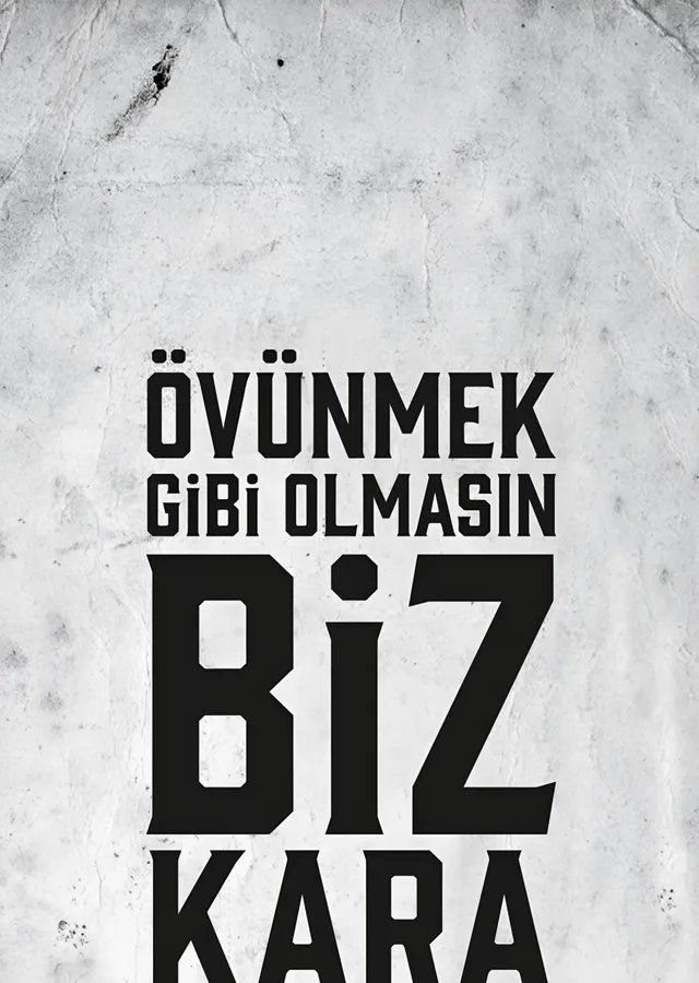 Beşiktaş: Biz Kara Tipografi Afişi metal tablo