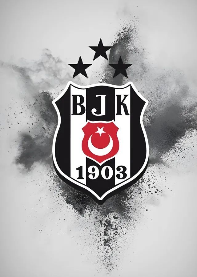 Beşiktaş: Gri Dumanda Üç Yıldızlı Arma metal tablo