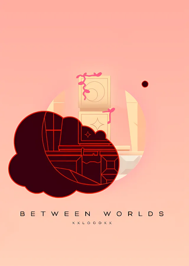 Between Worlds - Pembe Bulut metal tablo