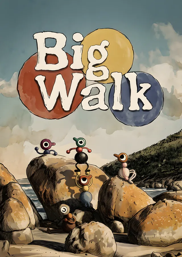 Big Walk: Kayalıkta Üç Küçük Gezgin metal tablo