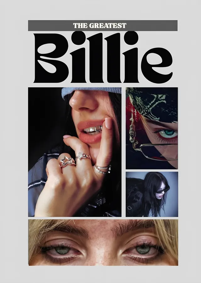 Billie Eilish: Dergi Kolajı metal tablo