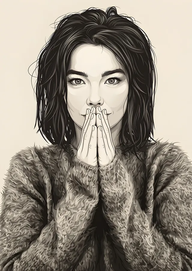 Björk: Kalem Portresi metal tablo
