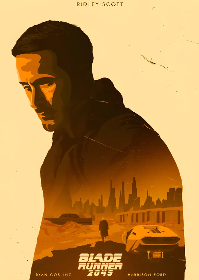 Blade Runner 2049 - Turuncu Şehir metal tablo