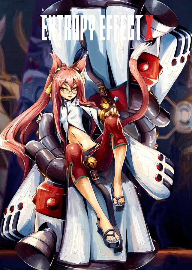 BlazBlue Entropy Effect: Kedi Kulaklı Kokonoe metal tablo