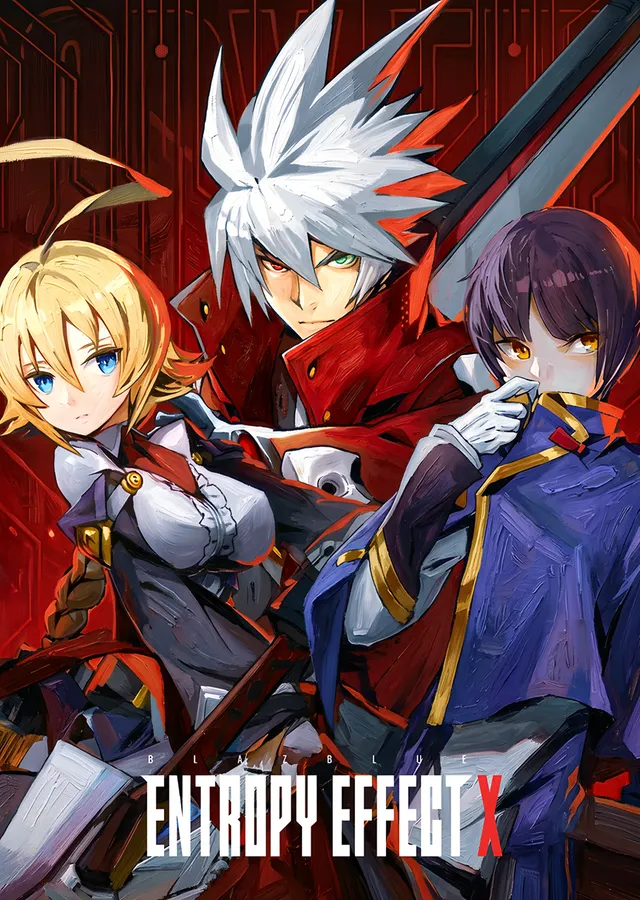 BlazBlue Entropy Effect X: Üç Karakterin Duruşu metal tablo