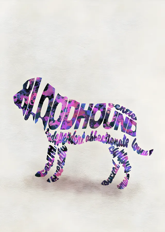 Bloodhound - Tipografi metal tablo