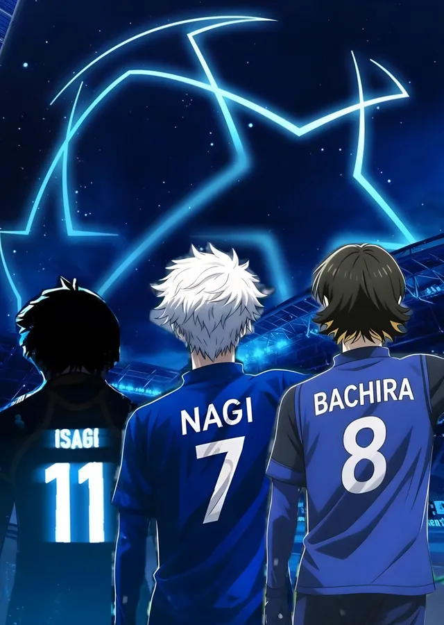 Blue Lock: Isagi, Nagi ve Bachira Sırtları metal tablo