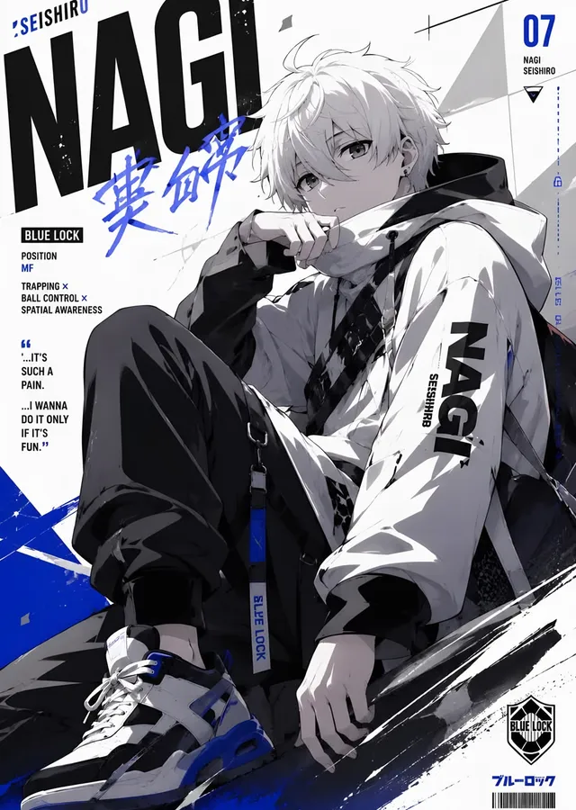 Blue Lock: Nagi Seishiro Kart Afişi metal tablo