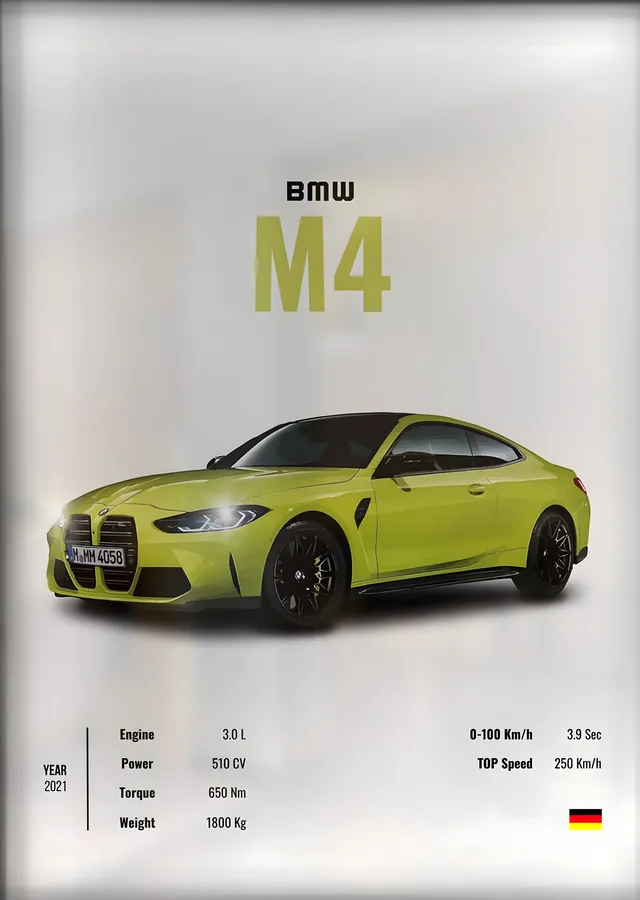 BMW M4 metal tablo