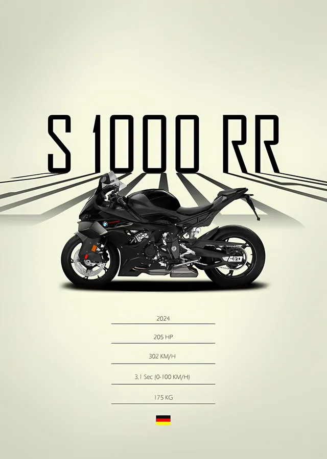 BMW S 1000 RR: Teknik Künye metal tablo