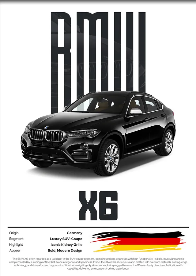 BMW X6 Künye metal tablo