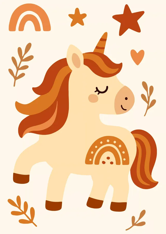 Boho Unicorn metal tablo