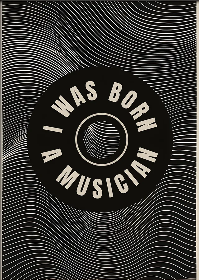 Born a Musician Plak metal tablo