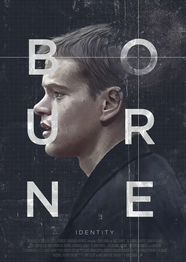 Bourne Identity Izgara Tipografi metal tablo
