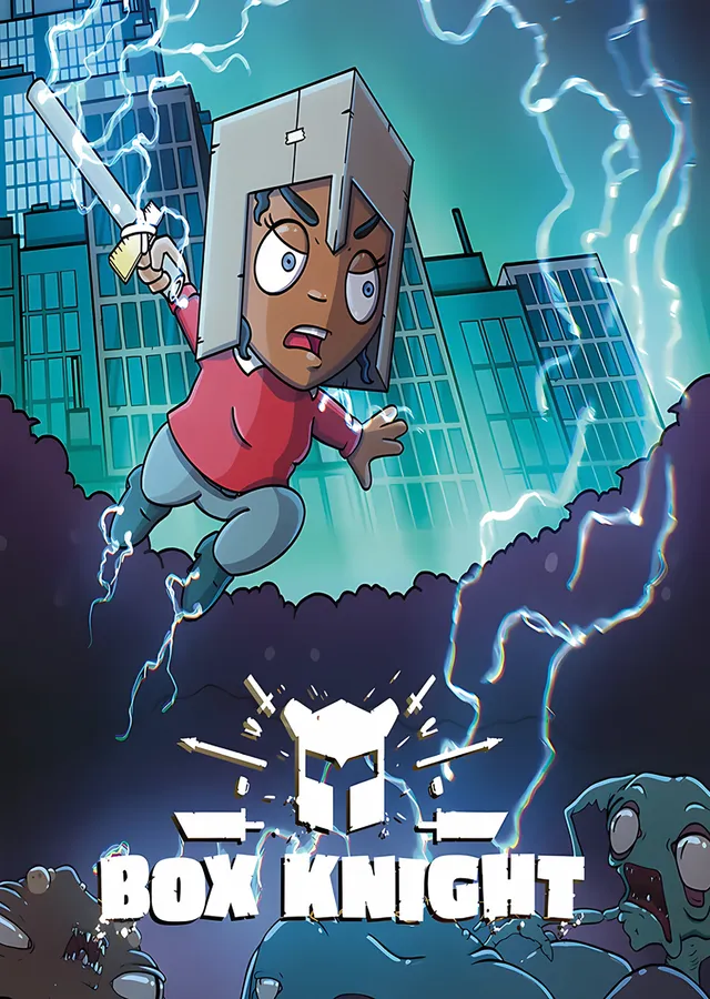 Box Knight: Kutu Miğferli Kahraman metal tablo