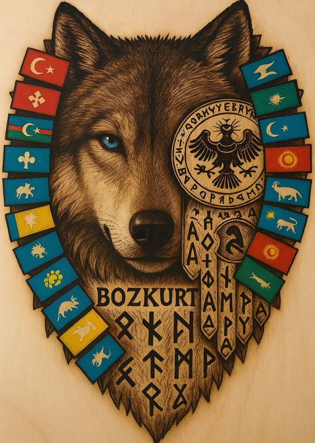 Bozkurt ve Türk Devletleri metal tablo