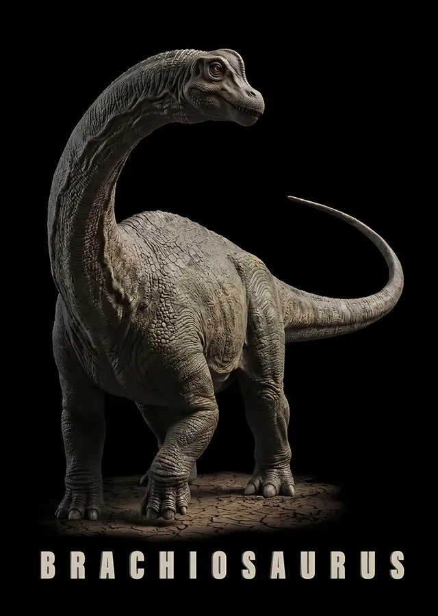 Brachiosaurus metal tablo