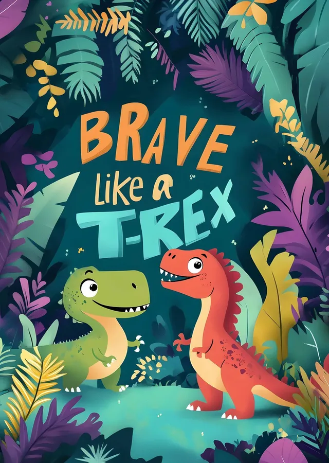 Brave Like a T-Rex metal tablo