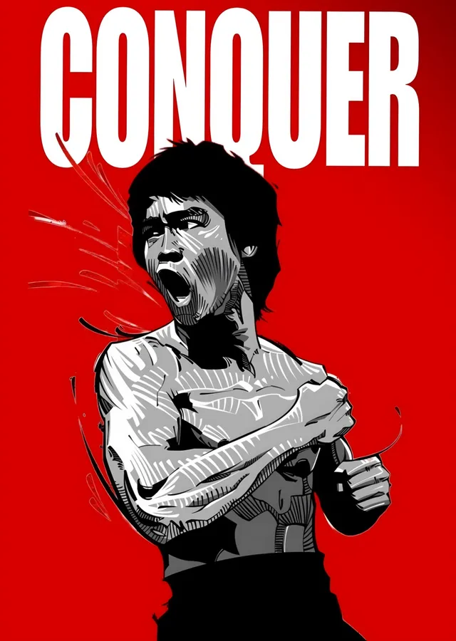 Bruce Lee - Conquer metal tablo
