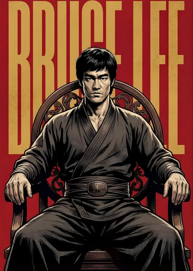 Bruce Lee - Tahtta metal tablo