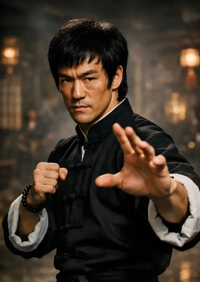 Bruce Lee: Wing Chun Duruşu metal tablo
