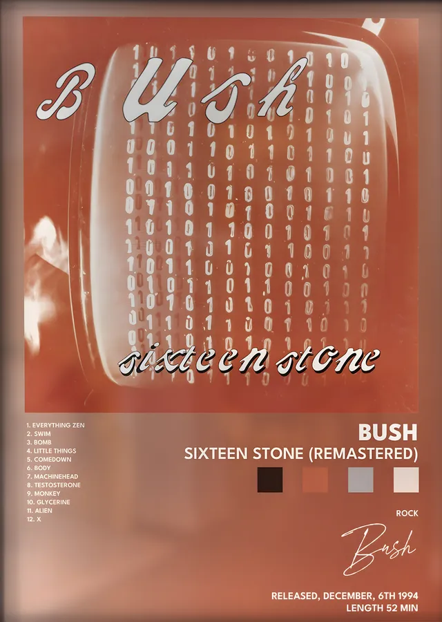 Bush: Sixteen Stone metal tablo