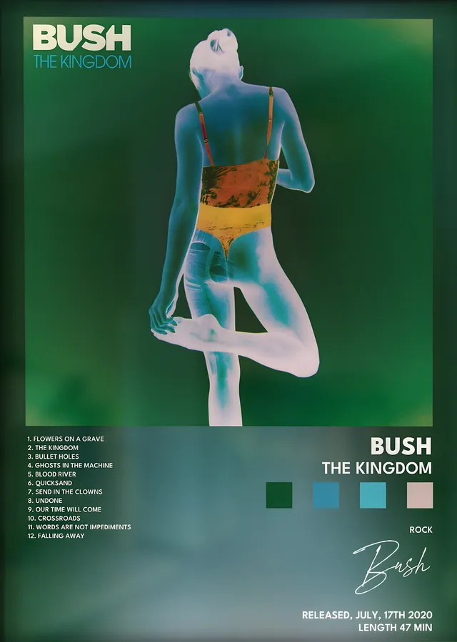 Bush: The Kingdom (Yeşil Zemin) metal tablo
