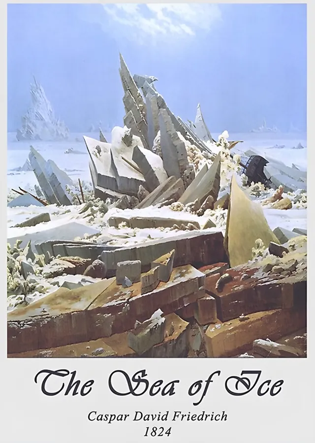 Buz Denizi Sergi Baskısı - Caspar David Friedrich metal tablo