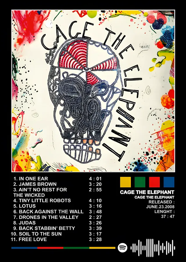 Cage the Elephant: Kuru Kafalı Kapak metal tablo