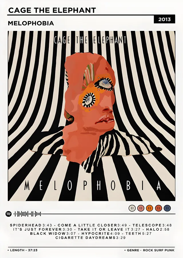 Cage the Elephant: Melophobia Şarkı Listesi metal tablo