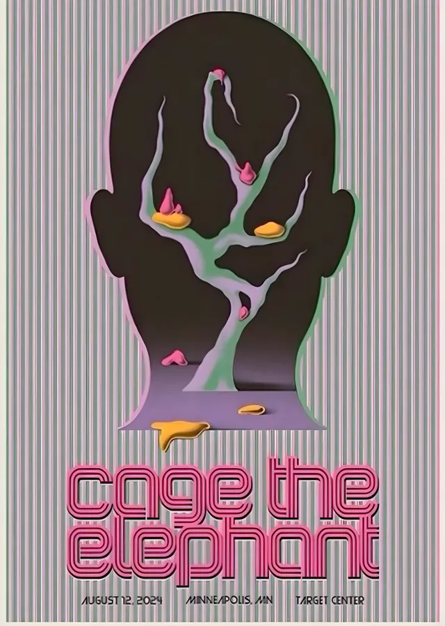 Cage the Elephant: Neon Pill Minneapolis Afişi metal tablo