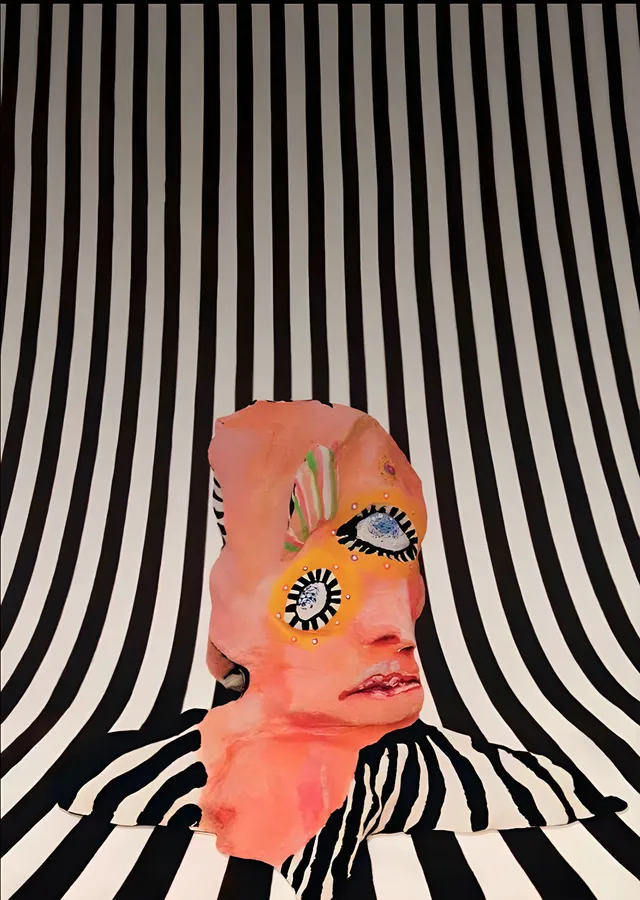 Cage the Elephant: Optik Çizgi Kolajı metal tablo