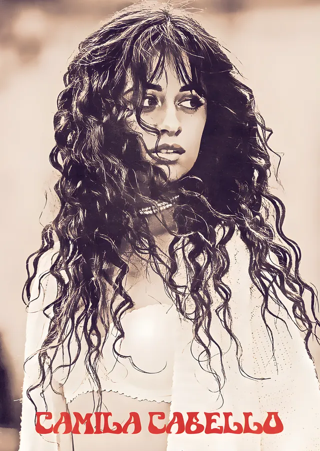 Camila Cabello: Çizgisel Portre metal tablo
