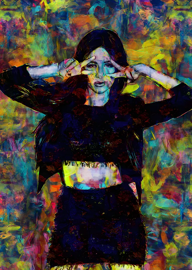 Camila Cabello: Renk Patlaması metal tablo