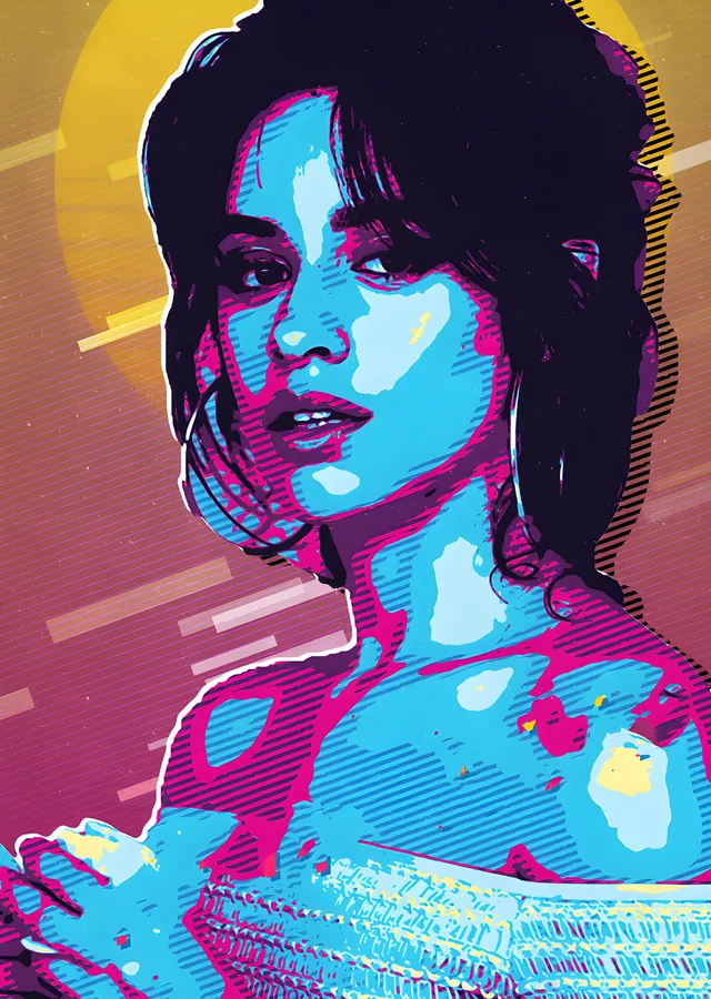 Camila Cabello: Synthwave Renk Düzlemi metal tablo