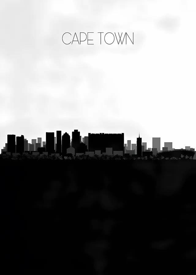 Cape Town Silueti metal tablo