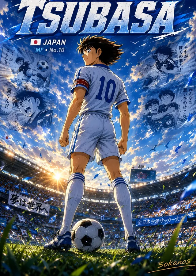 Captain Tsubasa - 10 Numara metal tablo